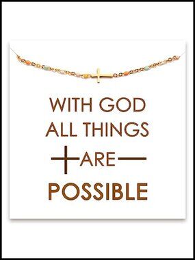18K Gold Plated Cross Bracelet Christian Religious Gift Adjustable Chain